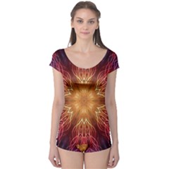 Fractal Abstract Artistic Boyleg Leotard  by Pakrebo