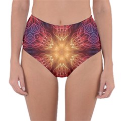 Fractal Abstract Artistic Reversible High-waist Bikini Bottoms by Pakrebo