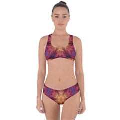 Fractal Abstract Artistic Criss Cross Bikini Set by Pakrebo