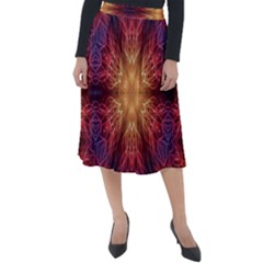 Fractal Abstract Artistic Classic Velour Midi Skirt  by Pakrebo