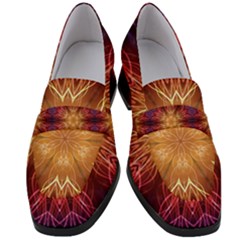 Fractal Abstract Artistic Women s Chunky Heel Loafers