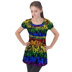 Lgbt Pride Rainbow Gay Lesbian Puff Sleeve Tunic Top by Pakrebo