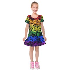 Lgbt Pride Rainbow Gay Lesbian Kids  Short Sleeve Velvet Dress