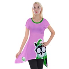 Candy-dark-pink-swatch-01 Short Sleeve Side Drop Tunic