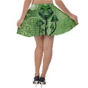 Funny Mushroom Skulls With Crow And Butterflies Velvet Skater Skirt View2