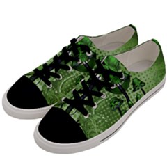 Funny Mushroom Skulls With Crow And Butterflies Men s Low Top Canvas Sneakers by FantasyWorld7