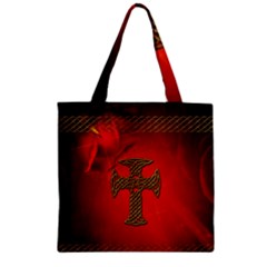 Wonderful Celtic Cross On Vintage Background Zipper Grocery Tote Bag by FantasyWorld7