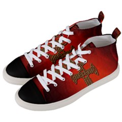 Wonderful Celtic Cross On Vintage Background Men s Mid-top Canvas Sneakers by FantasyWorld7