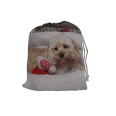 Cockapoo In Dog s Bed Drawstring Pouch (large)