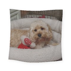 Cockapoo In Dog s Bed Square Tapestry (small)