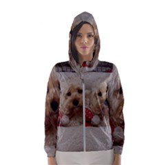 Cockapoo In Dog s Bed Hooded Windbreaker (women) by pauchesstore