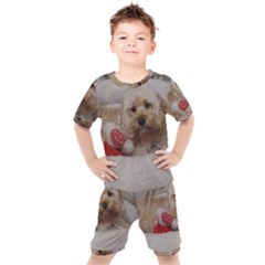 Cockapoo In Dog s Bed Kids  Tee And Shorts Set by pauchesstore