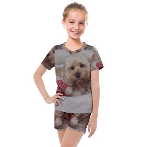 Cockapoo In Dog s Bed Kids  Mesh Tee And Shorts Set by pauchesstore