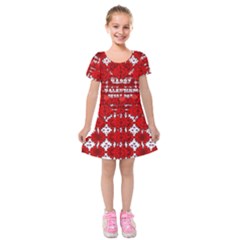 Happy Valentines Every Day Kids  Short Sleeve Velvet Dress by pepitasart