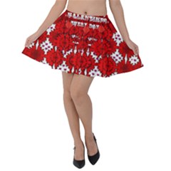 Happy Valentines Every Day Velvet Skater Skirt by pepitasart