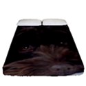 Laying In Dog Bed Fitted Sheet (Queen Size) View1