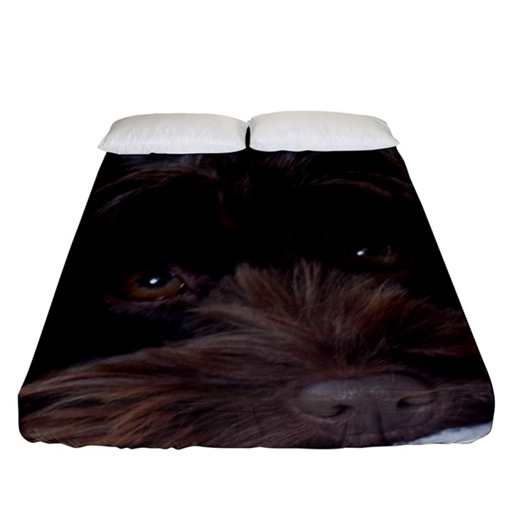 Laying In Dog Bed Fitted Sheet (Queen Size)