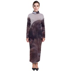 Laying In Dog Bed Turtleneck Maxi Dress by pauchesstore