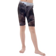 Laying In Dog Bed Kids  Mid Length Swim Shorts by pauchesstore