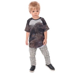 Laying In Dog Bed Kids  Raglan Tee