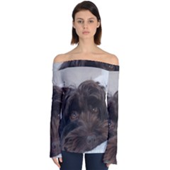 Laying In Dog Bed Off Shoulder Long Sleeve Top