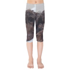 Laying In Dog Bed Kids  Capri Leggings 