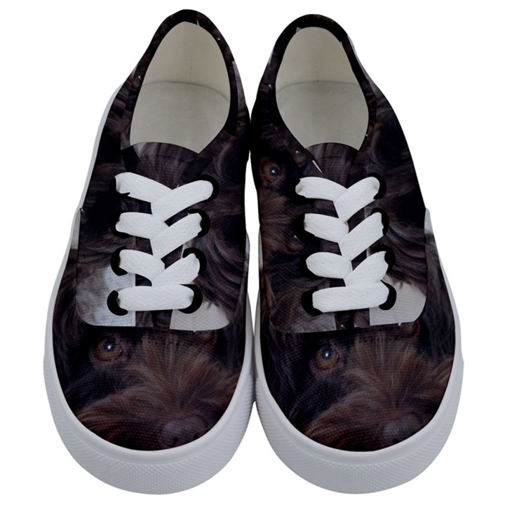 Laying In Dog Bed Kids  Classic Low Top Sneakers