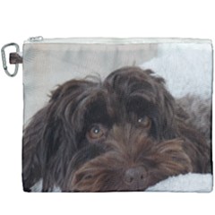 Laying In Dog Bed Canvas Cosmetic Bag (xxxl)