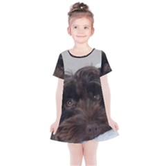 Laying In Dog Bed Kids  Simple Cotton Dress by pauchesstore