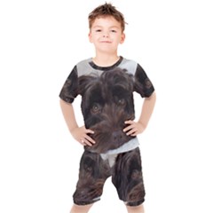 Laying In Dog Bed Kids  Tee And Shorts Set by pauchesstore