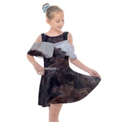 Laying In Dog Bed Kids  Shoulder Cutout Chiffon Dress by pauchesstore