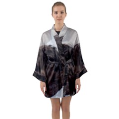 Laying In Dog Bed Long Sleeve Kimono Robe by pauchesstore