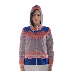 Boho Bliss Peach Metallic Mandala Hooded Windbreaker (women) by beautyskulls