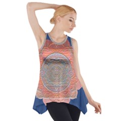 Boho Bliss Peach Metallic Mandala Side Drop Tank Tunic by beautyskulls