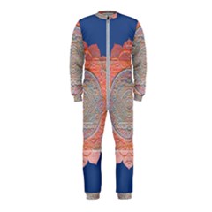 Boho Bliss Peach Metallic Mandala Onepiece Jumpsuit (kids)