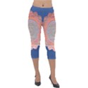 Boho Bliss Peach Metallic Mandala Lightweight Velour Capri Leggings  View1