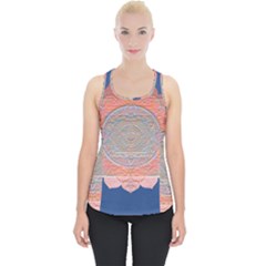 Boho Bliss Peach Metallic Mandala Piece Up Tank Top by beautyskulls