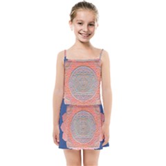 Boho Bliss Peach Metallic Mandala Kids  Summer Sun Dress by beautyskulls