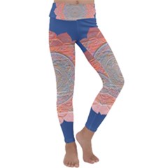 Boho Bliss Peach Metallic Mandala Kids  Lightweight Velour Classic Yoga Leggings by beautyskulls