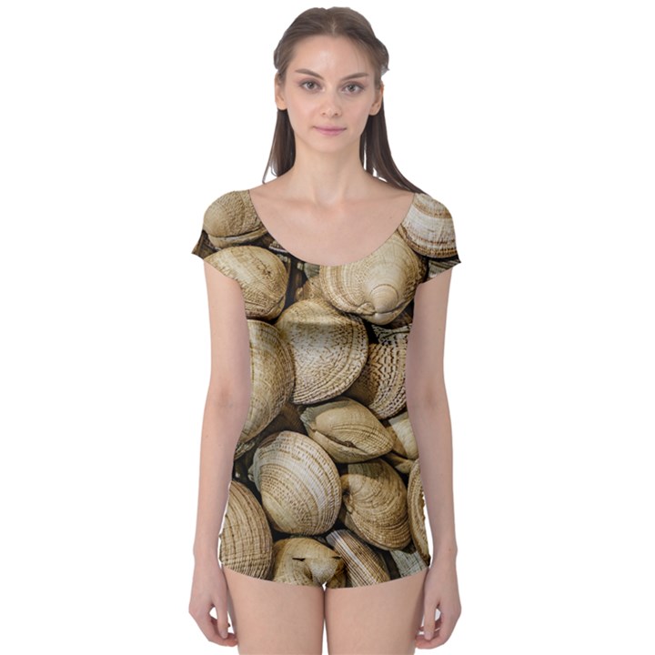 Shellfishs Photo Print Pattern Boyleg Leotard 