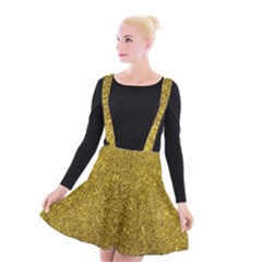 Gold Sparkles Suspender Skater Skirt