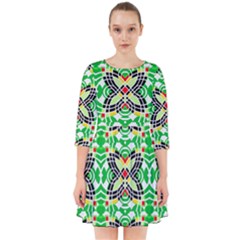 Modern Vintage Butterfly Geometric Smock Dress