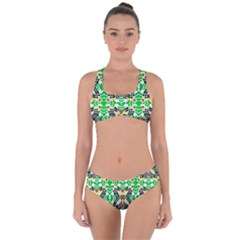 Modern Vintage Butterfly Geometric Criss Cross Bikini Set by beautyskulls