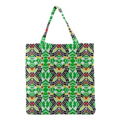 Modern Vintage Butterfly Geometric Grocery Tote Bag by beautyskulls