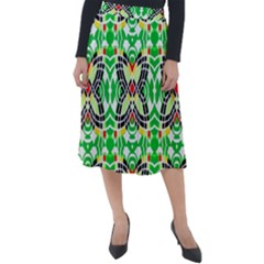 Modern Vintage Butterfly Geometric Classic Velour Midi Skirt 