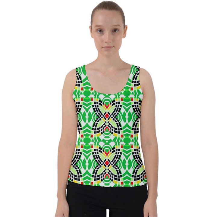 Modern Vintage Butterfly Geometric Velvet Tank Top