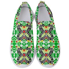 Modern Vintage Butterfly Geometric Men s Slip On Sneakers by beautyskulls