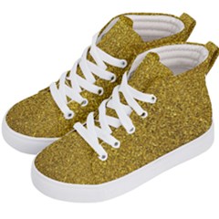 Gold Sparkles Kids  Hi-top Skate Sneakers by retrotoomoderndesigns