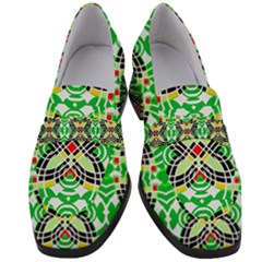 Modern Vintage Butterfly Geometric Women s Chunky Heel Loafers