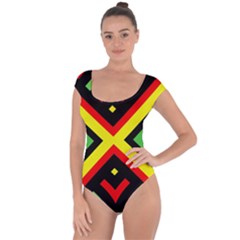 Reggae Vintage Geometric Vibrations Short Sleeve Leotard  by beautyskulls